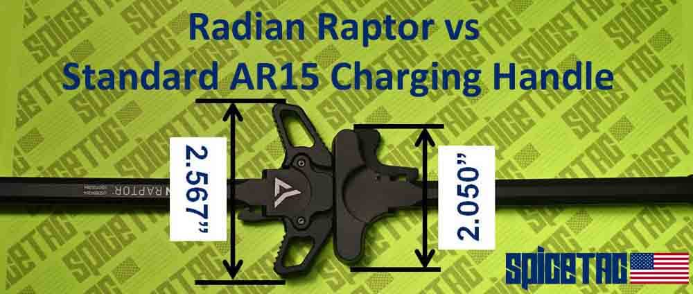 Raptor Charging Handle vs Standard AR15 Charging Handle Dimensions