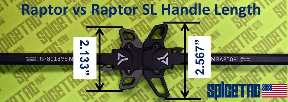 Raptor vs Raptor SL Handle Measuring The Size Difference